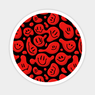 Red Liquid Smiley Faces Magnet